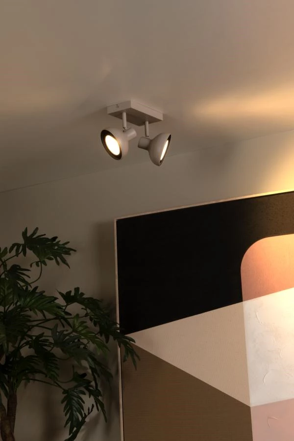 Lucide SENSAS - Ceiling spotlight - 2xGU10 (ES111) - Cream - ambiance 1